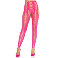 Колготки Leg Avenue Seamless Opaque Footless Suspender Hose One Size Neon Pink — Переглянути зображення 1