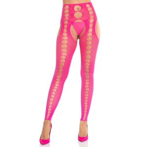 Колготки Leg Avenue Seamless Opaque Footless Suspender Hose One Size Neon Pink