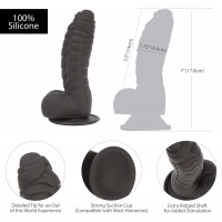 Фаллоимитатор ADDICTION Ben 7" Dildo With Balls Black, вибропуля в подарок