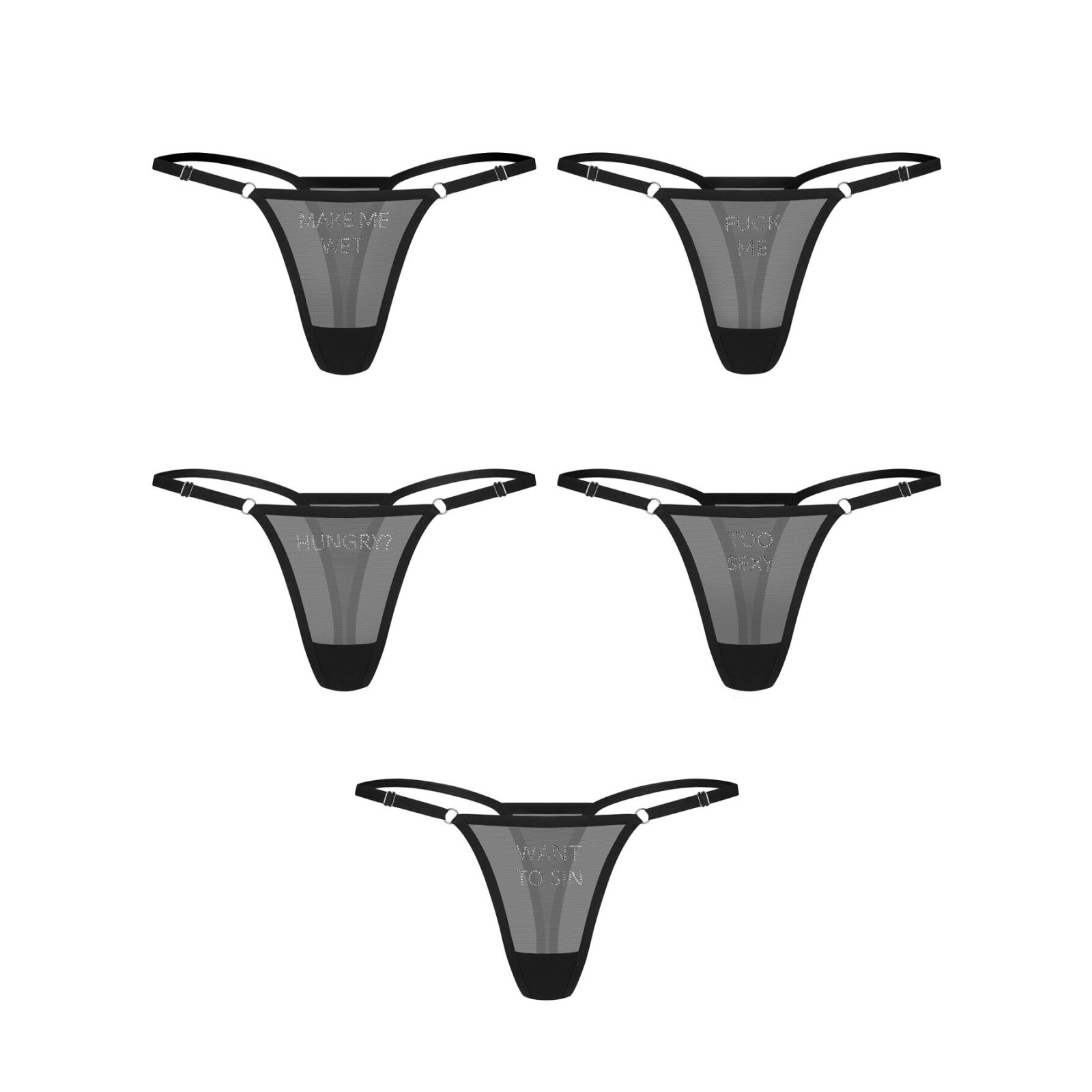 Набор трусиков Obsessive Violami 5-pack thong S/M
