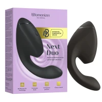 Подвійний вакуумний кліторальний стимулятор з вібрацією Womanizer Next Duo - Black — Переглянути зображення 14