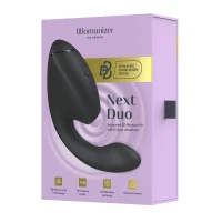 Подвійний вакуумний кліторальний стимулятор з вібрацією Womanizer Next Duo - Black — Переглянути зображення 16