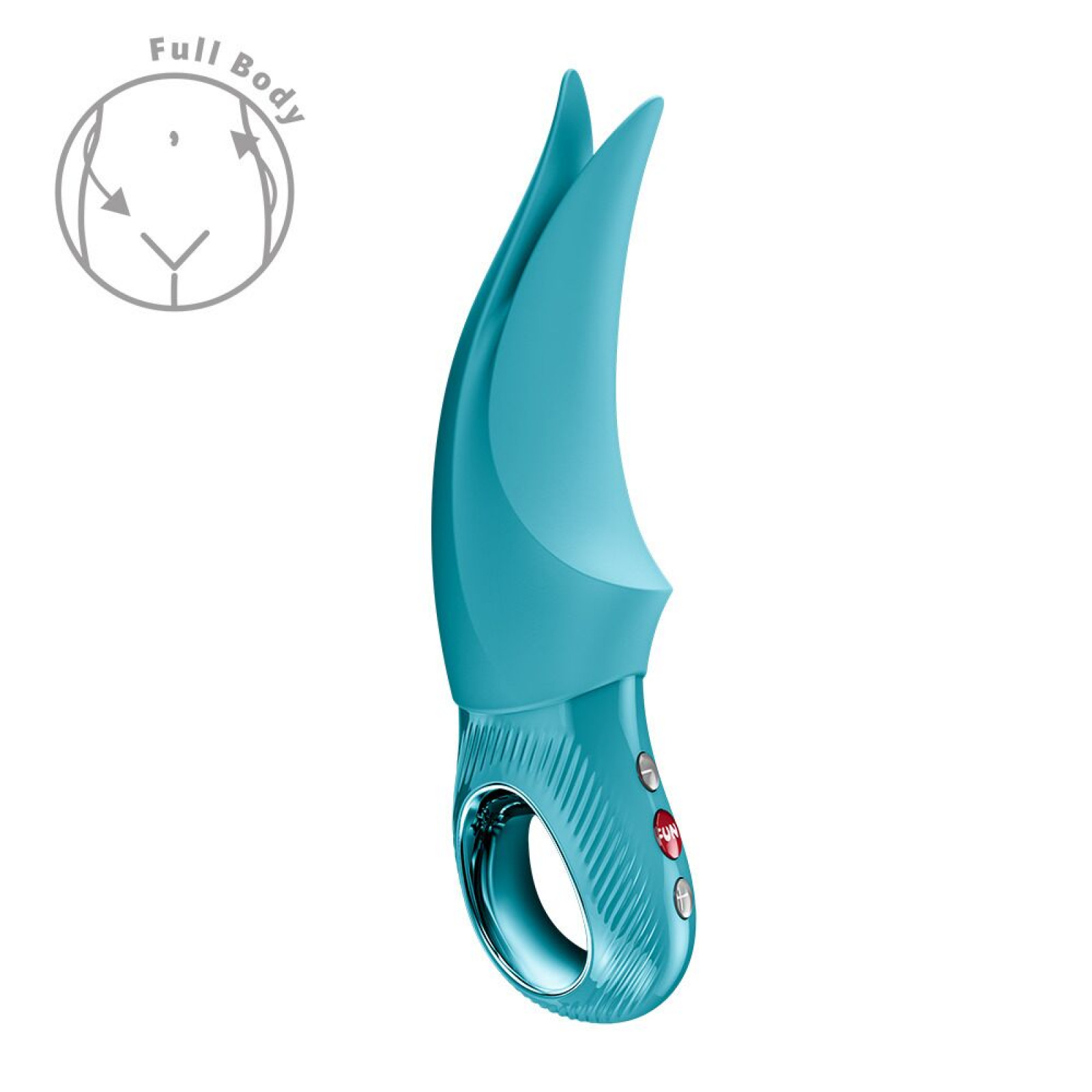 Вибратор для клитора Fun Factory VOLTA Aquamarine, гибкий двойной кончик