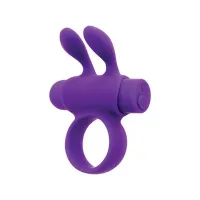 Ерекційне віброкільце S Pleasures Premium Rabbit Ring фіолетове, зі знімною віброкулею та вушками — Переглянути зображення 1