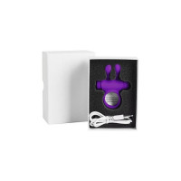 Эрекционное виброкольцо S Pleasures Premium Rabbit Ring фиолетовое, со съемной вибропулей и ушками — Просмотреть изображение 3