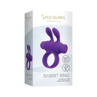 Ерекційне віброкільце S Pleasures Premium Rabbit Ring фіолетове, зі знімною віброкулею та вушками — Переглянути зображення 2