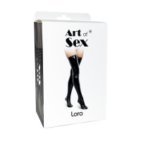 Сексуальные виниловые чулки Art of Sex - Lora, размер M, с эффектом мокрого бархата — Просмотреть изображение 3