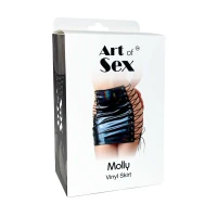 Спідниця на шнурівці Art of Sex - Molly, колір чорний з ефектом мокрого оксамиту, XS-M — Переглянути зображення 4