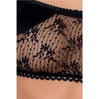 Комплект белья Passion Exclusive PETRA SET L/XL, black, стринги, широкий пояс, лиф-топик