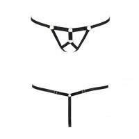 Трусики стрінги зі стреп Passion Exclusive ARMANDA THONG S/M, black — Переглянути зображення 5