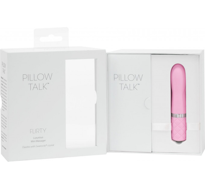 Розкішний вібратор PILLOW TALK - Flirty Pink з кристалом Swarovski, гнучка головка