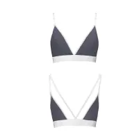Спортивний топ з подвійними бретелями Passion PS007 TOP S, dark grey — Просмотреть изображение 4