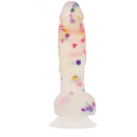 Фалоімітатор з конфетті ADDICTION - PARTY MARTY 7.5″ - FROST &amp; CONFETTI, 19 см, силікон — Переглянути зображення 3