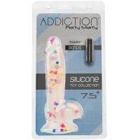 Фалоімітатор з конфетті ADDICTION - PARTY MARTY 7.5″ - FROST &amp; CONFETTI, 19 см, силікон — Переглянути зображення 5