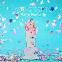 Фалоімітатор з конфетті ADDICTION - PARTY MARTY 7.5″ - FROST &amp; CONFETTI, 19 см, силікон — Переглянути зображення 4