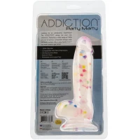 Фалоімітатор з конфетті ADDICTION - PARTY MARTY 7.5″ - FROST &amp; CONFETTI, 19 см, силікон — Переглянути зображення 6