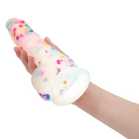Фалоімітатор з конфетті ADDICTION - PARTY MARTY 7.5″ - FROST &amp; CONFETTI, 19 см, силікон — Переглянути зображення 7