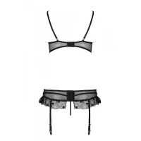 Сексуальний комплект з поясом для панчіх Passion LOVELIA SET L/XL, black — Просмотреть изображение 6