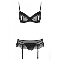 Сексуальний комплект з поясом для панчіх Passion LOVELIA SET L/XL, black — Просмотреть изображение 5