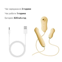 Набір 3в1 Zalo – UNICORN Set Yellow, віброяйце, пульсатор, вакуумний стимулятор — Переглянути зображення 6