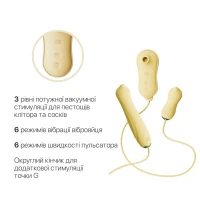 Набір 3в1 Zalo – UNICORN Set Yellow, віброяйце, пульсатор, вакуумний стимулятор — Переглянути зображення 4