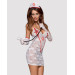 Еротичний мереживний костюм медсестри Obsessive Medica dress 5pcs costume S/M, сорочка, рукавички, с