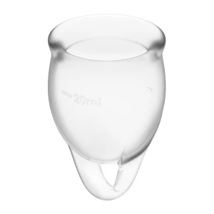 Набор менструальных чаш Satisfyer Feel Confident (Transparent), 15мл и 20мл, мешочек для хранения