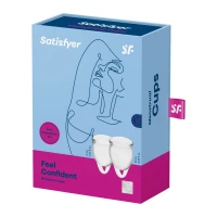 Набір менструальних чаш Satisfyer Feel Confident (Transparent), 15мл та 20мл, мішечок для зберігання — Переглянути зображення 4