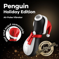 Вакуумный клиторальный стимулятор Satisfyer Penguin Holiday Edition, в шапочке и шарфе — Просмотреть изображение 7