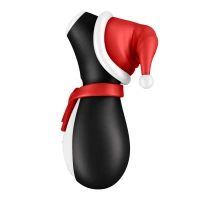 Вакуумний кліторальний стимулятор Satisfyer Penguin Holiday Edition, у шапочці та шарфі — Переглянути зображення 3