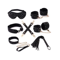 Набір Liebe Seele Stary Nights 7pcs Bondage Kit, фіксатори, нашийник з повідцем, кляп, флогер, маска — Переглянути зображення 1