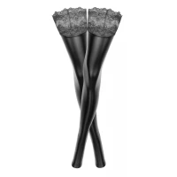 Панчохи з мокрим ефектом Noir Handmade F135 Powerwetlook stockings, S, без мисків — Переглянути зображення 3