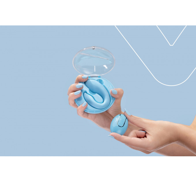 Вібратор для пар FairyGasm PleasureBerry blue, зарядний кейс, пульт ДК