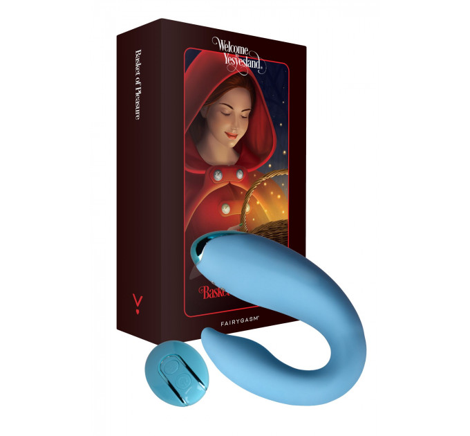 Вібратор для пар FairyGasm PleasureBerry blue, зарядний кейс, пульт ДК