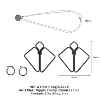 Затискачі для сосків з важкою підвіскою LOCKINK Nipple Clamps with Heavy Pendant, сріблясті — Переглянути зображення 7