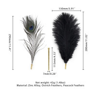 Лоскітка LOCKINK SEVANDA Natural Peacock Flirting Feather Tickler, пір’я павича та страуса