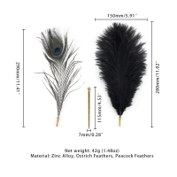 Лоскітка LOCKINK SEVANDA Natural Peacock Flirting Feather Tickler, пір’я павича та страуса — Переглянути зображення 5