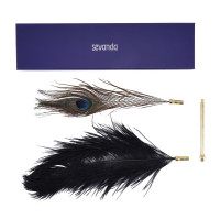Лоскітка LOCKINK SEVANDA Natural Peacock Flirting Feather Tickler, пір’я павича та страуса — Переглянути зображення 7