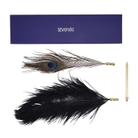 Лоскітка LOCKINK SEVANDA Natural Peacock Flirting Feather Tickler, пір’я павича та страуса — Переглянути зображення 7