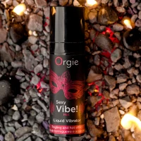 Рідкий вібратор Orgie Sexy Vibe! Hot, 15 мл, зігрівальний, дуже потужний, зі смаком полуниці — Переглянути зображення 6
