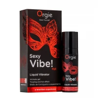 Рідкий вібратор Orgie Sexy Vibe! Hot, 15 мл, зігрівальний, дуже потужний, зі смаком полуниці — Переглянути зображення 1