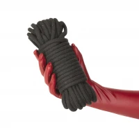 Бавовняна мотузка для шибарі Punishment – Bondage Rope – Black, 9,7 м, чорна — Переглянути зображення 4