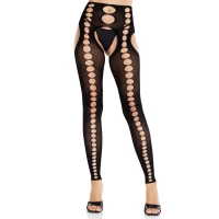 Колготки Leg Avenue Seamless Opaque Footless Suspender Hose One Size Black — Переглянути зображення 1