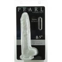 Фалоімітатор ADDICTION Pearl 8.5&quot; Dildo with Balls, віброкуля в подарунок — Переглянути зображення 6