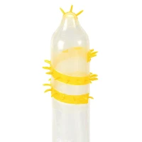 Насадка на член Recare Spike Condom Yellow (презерватив з вусиками та спіраллю шипів) — Просмотреть изображение 2