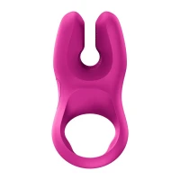 Ерекційне віброкільце з подвійною стимуляцією клітора Fun Factory NŌS PRO Magenta, 2 мотори — Переглянути зображення 4