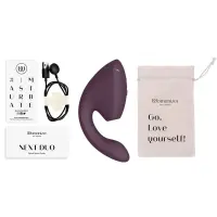 Подвійний вакуумний кліторальний стимулятор з вібрацією Womanizer Next Duo - Dark Purple — Переглянути зображення 20