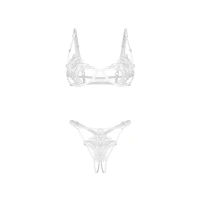 Комплект Obsessive Luise Sublim White 2-pcs crotchless set S/M — фото 7