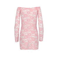 Прозрачная сорочка с длинным рукавом Passion YOLANDA CHEMISE L/XL, pink, трусики