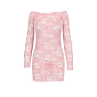 Прозрачная сорочка с длинным рукавом Passion YOLANDA CHEMISE L/XL, pink, трусики